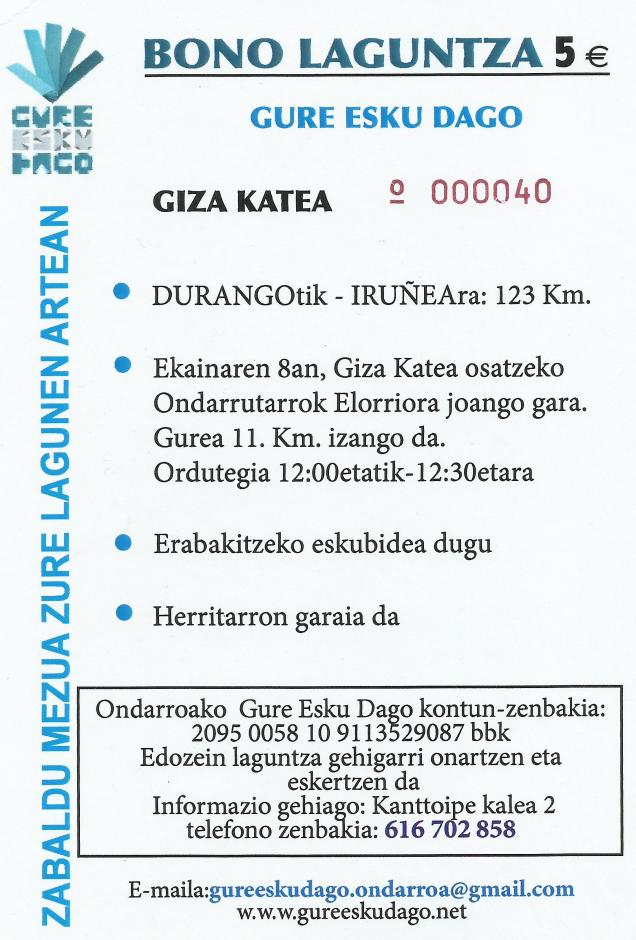 Ondarruko gure esku dagon bono laguntza