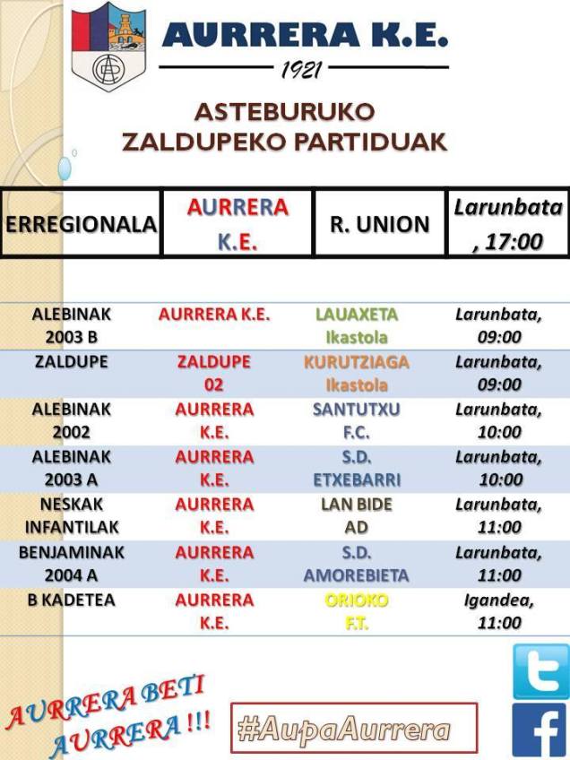 asteburuko partiduk zaldupen