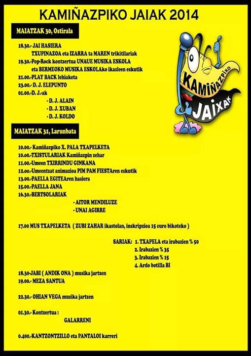 kamiñazpiko jaxak 2014