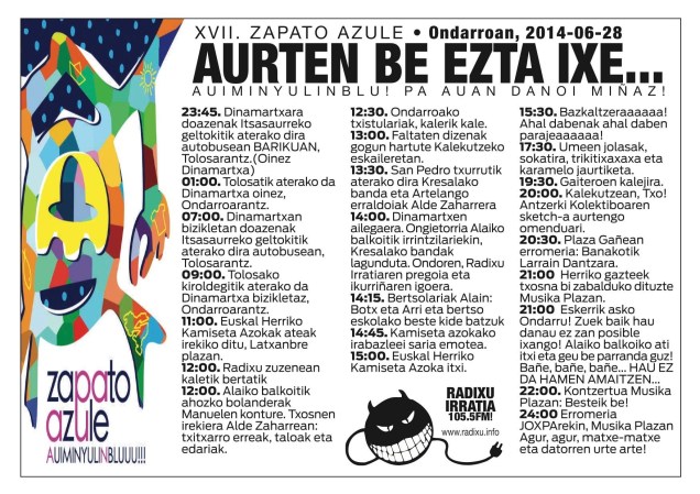 2014ko zapato azuleko egitarau