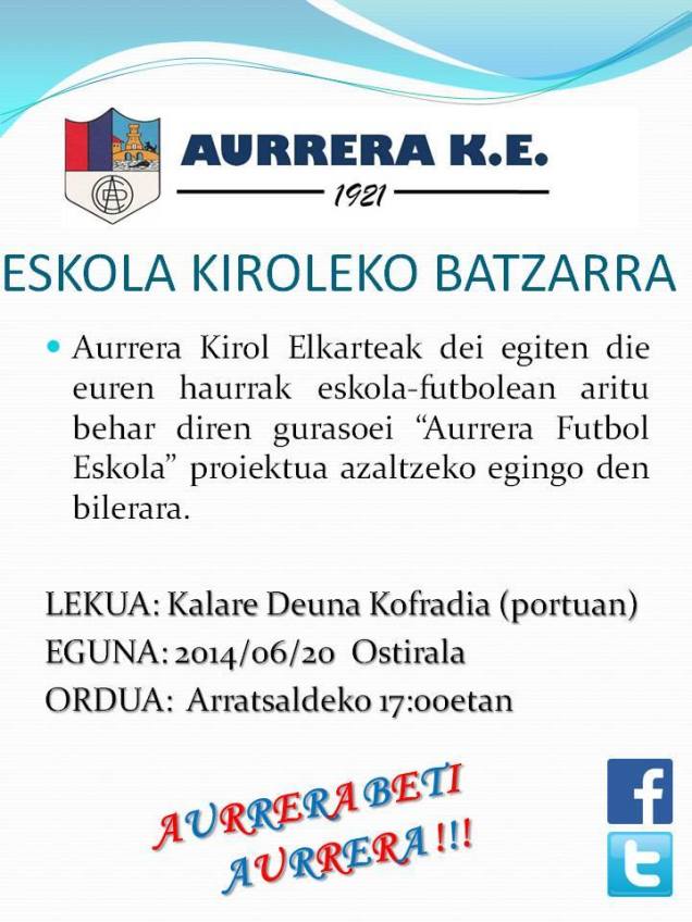 aurrera kirol eskolarran batzarra