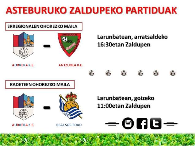 zaldupeko asteburuko partiduk