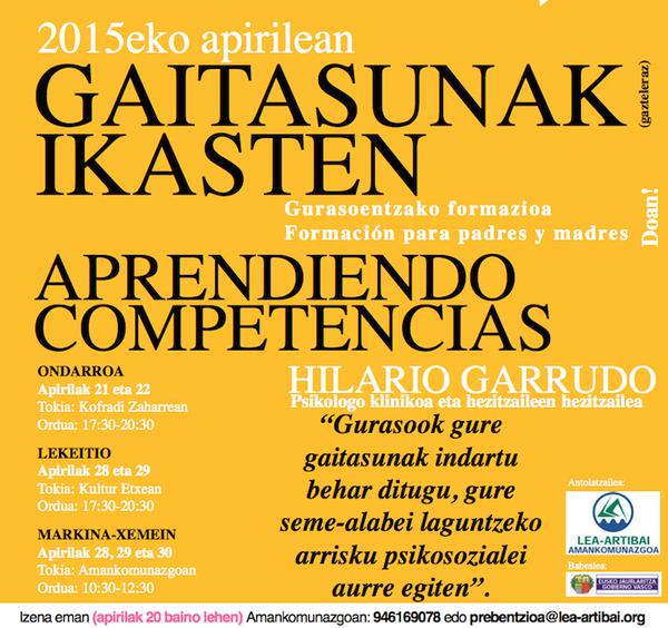 gaitasunak ikasten apirilak 21 eta 22