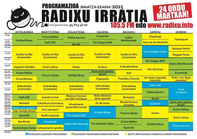Maxatza ekaina 2015 RADIXUko programaziñoi