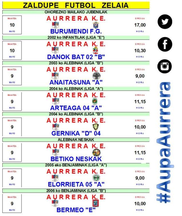 zaldupe asteburuko partiduk