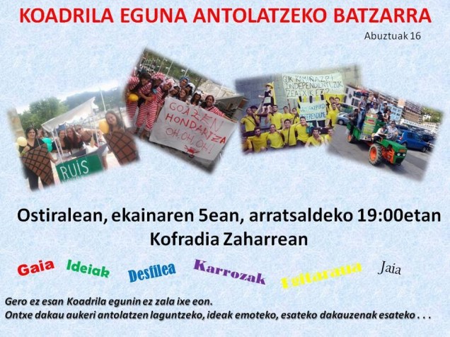 2015ko kuadrilla egune antolatzeko batzarra