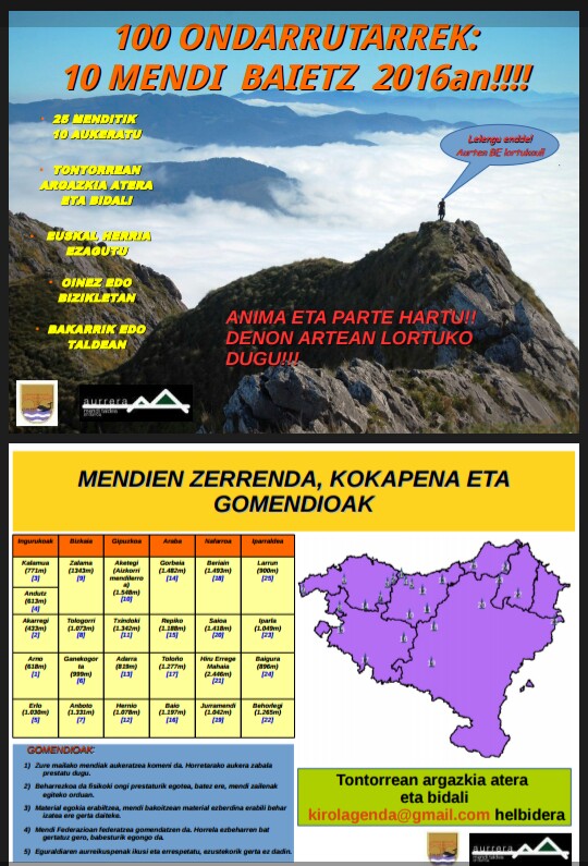 100 ondarrutarrek 10 mendi