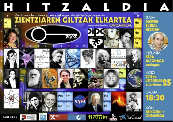 DARWIN Euskal herrixan urtarrilak 25 hitzaldixe
