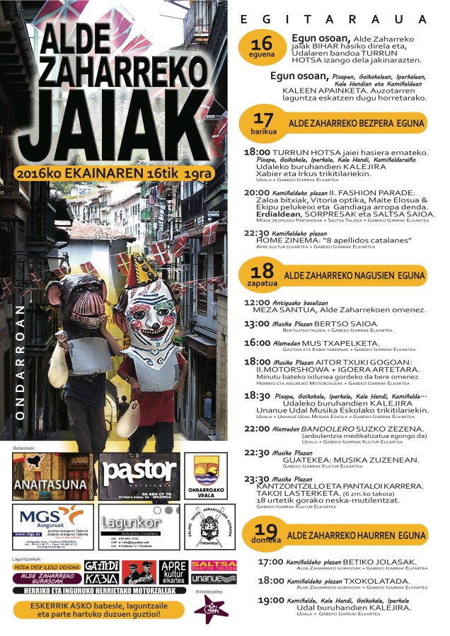 2016ko ALDE ZAHARREko jaxak