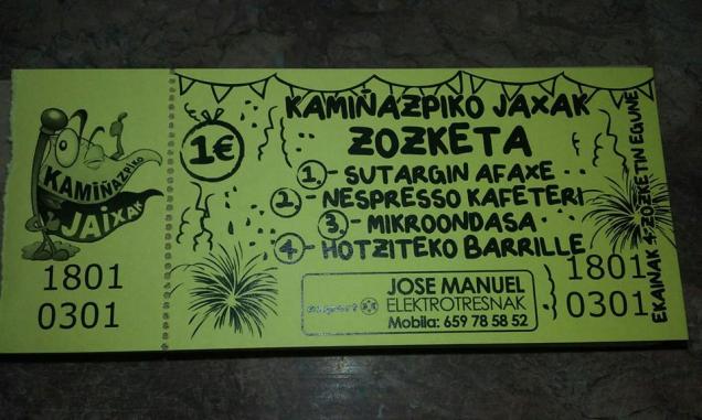 2016ko kamiñazpiko jaxan zozketi