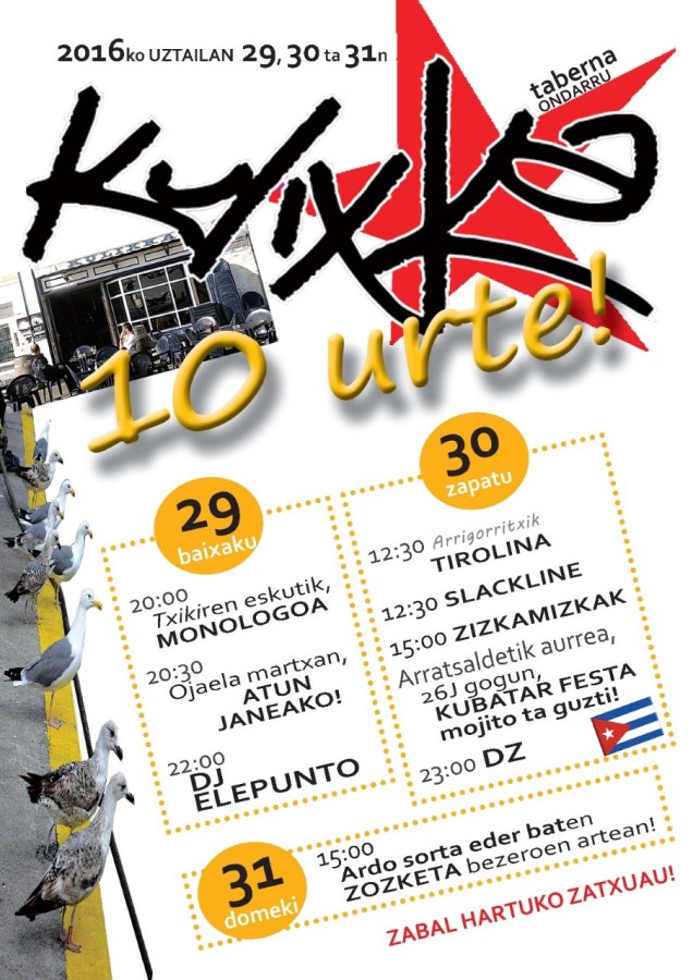KULIXKAk 10 urte 2016ko uztaillan amaieran