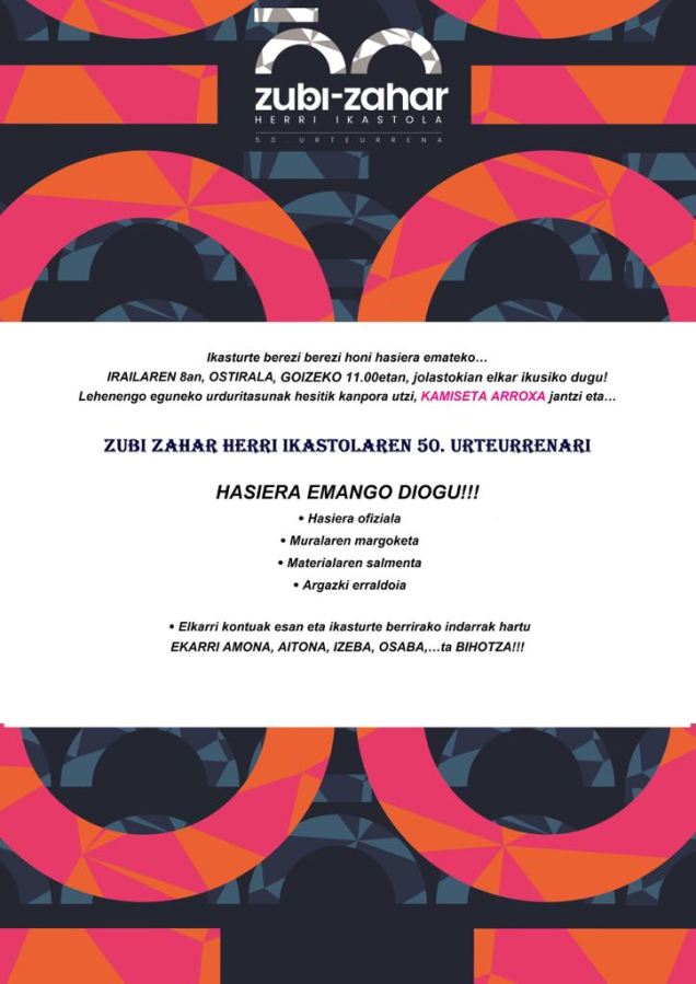 zubizaharren urteurreneko lelengoko ekitaldixe 2017ko irailin