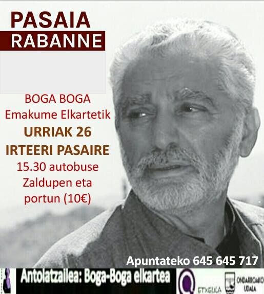 Urriak 26 pasaire irteeri BOGA BOGA EMAKUMIN ESKUTIK