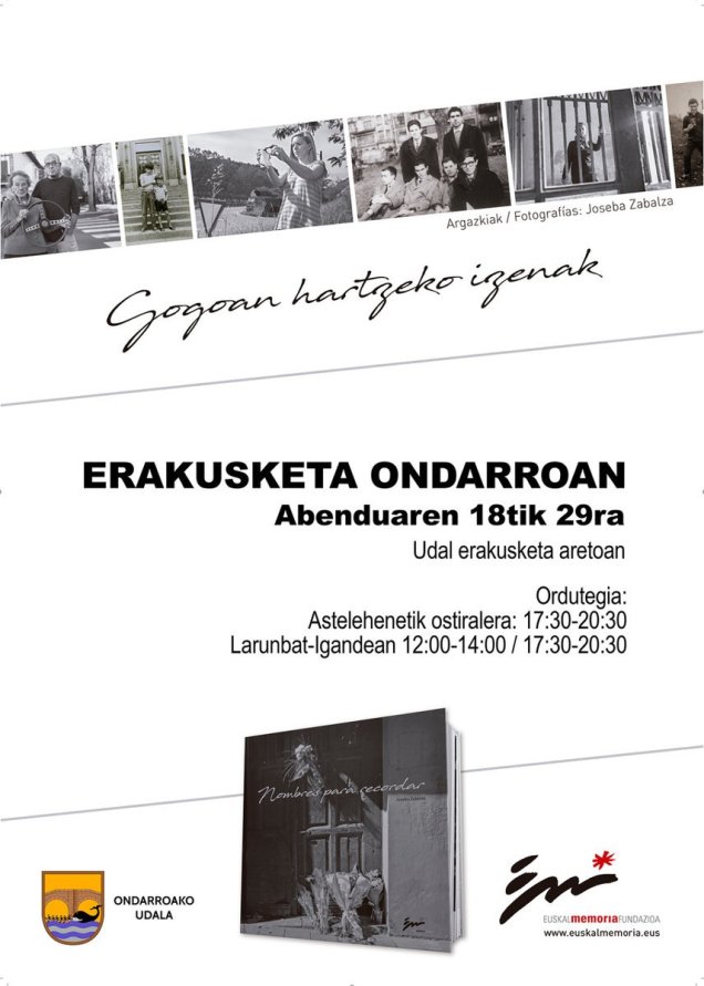 erakusketi abendun 18tik 29re