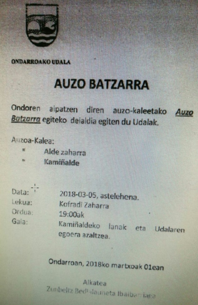 kamiñaldeko auzo batzarra 2018-03-05