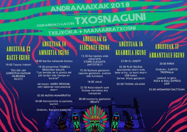 2018ko musika plazako txozna gunin egitarau