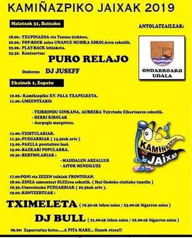 kamiñazpiko jaxak 2019