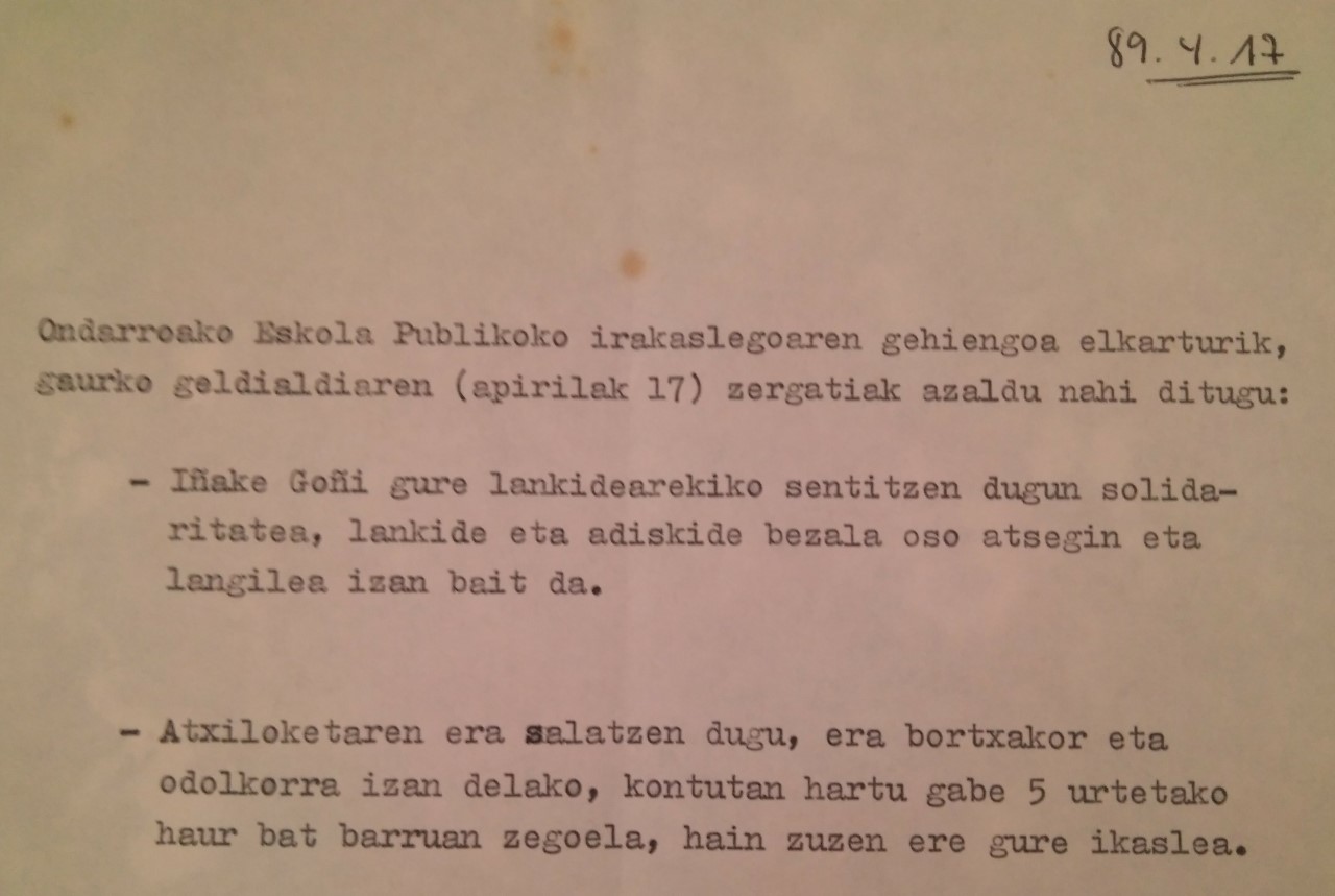 eskola publikun idatzixe