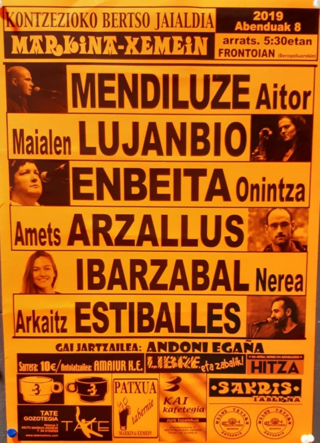 abenduak 8 MARKIÑAn bertso jaialdixe